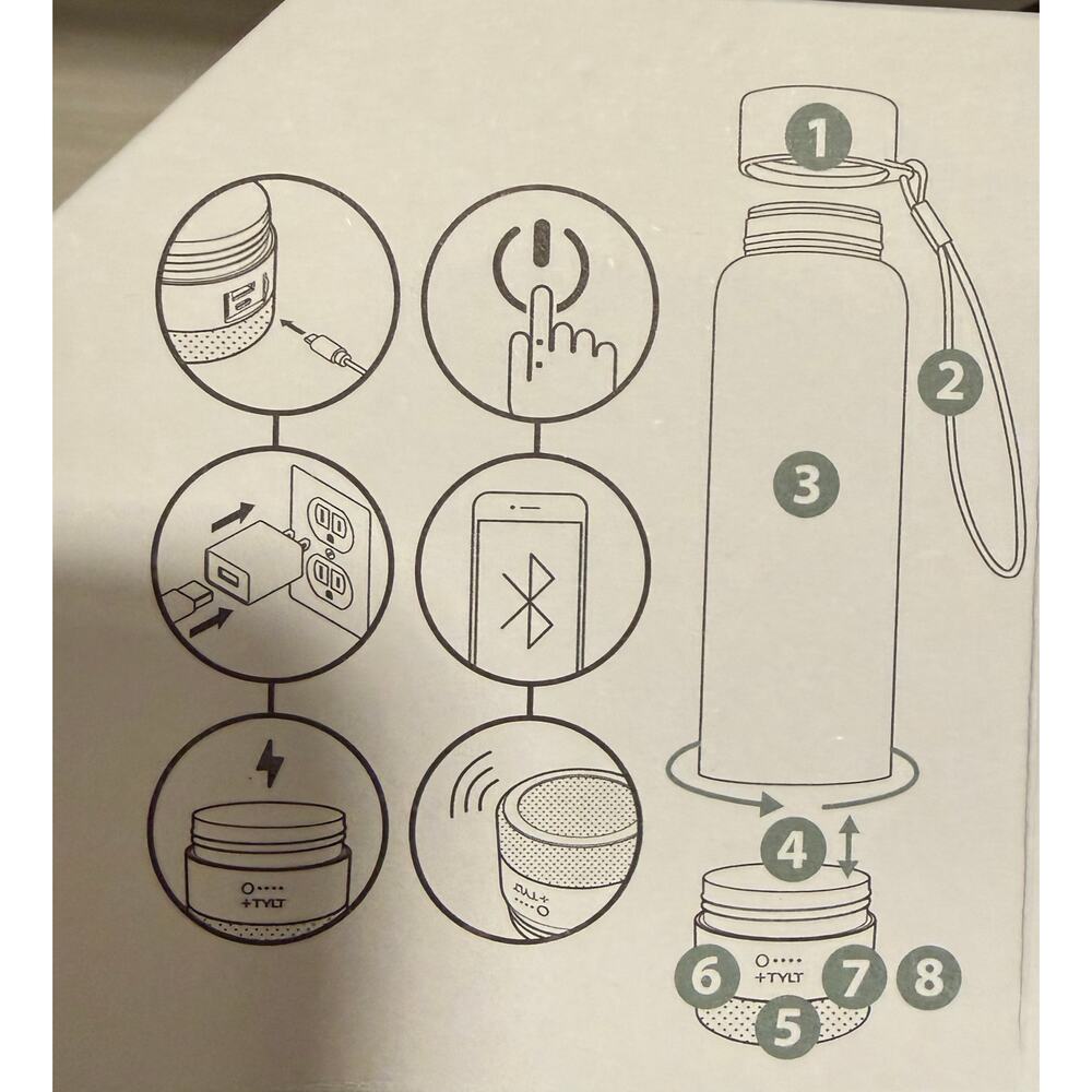 TYLT 24 oz. Hydration Stainless Steel Bottle & Bluetooth Speaker 2.0 - Picture 2 of 5